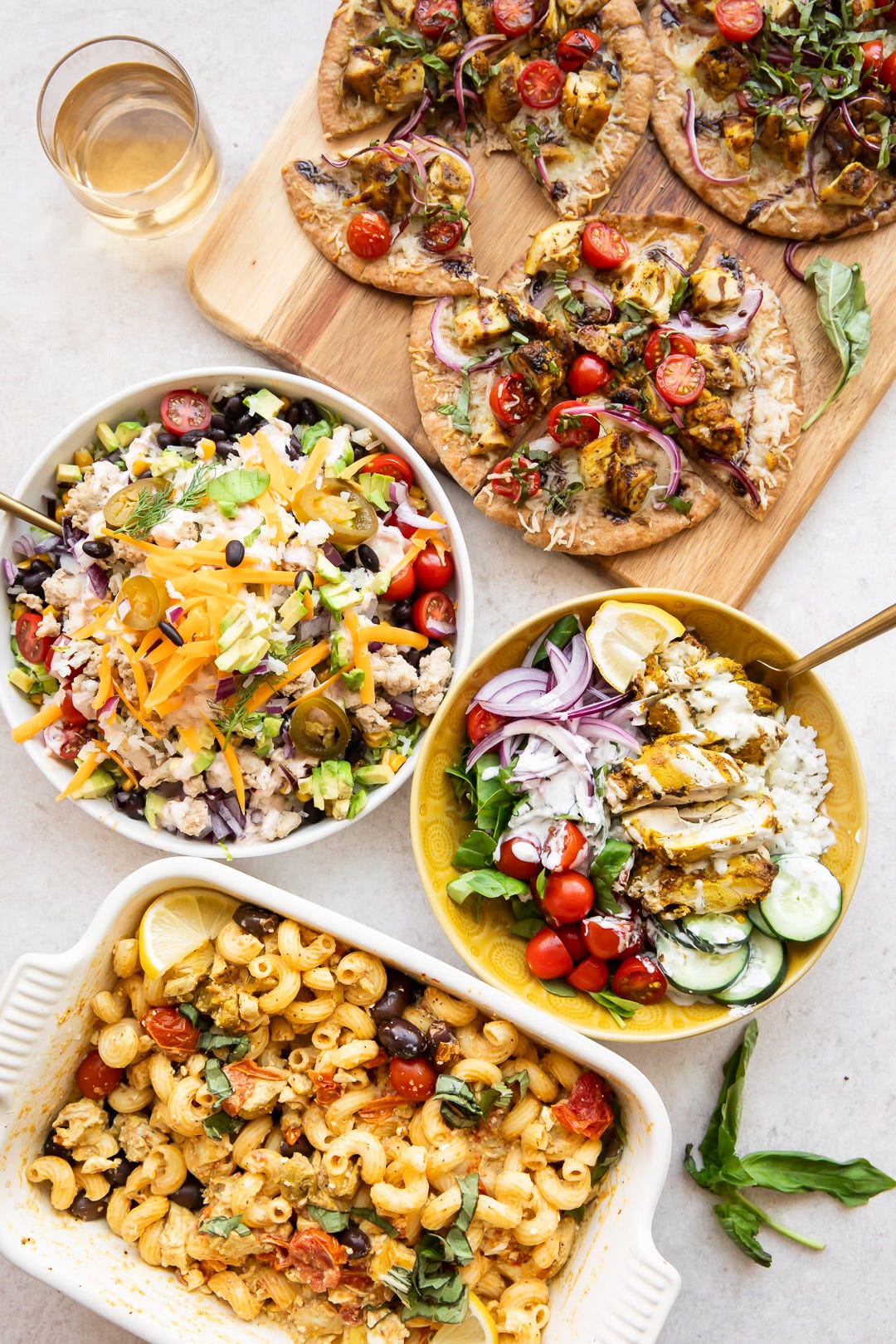 Mediterranean meal selection
