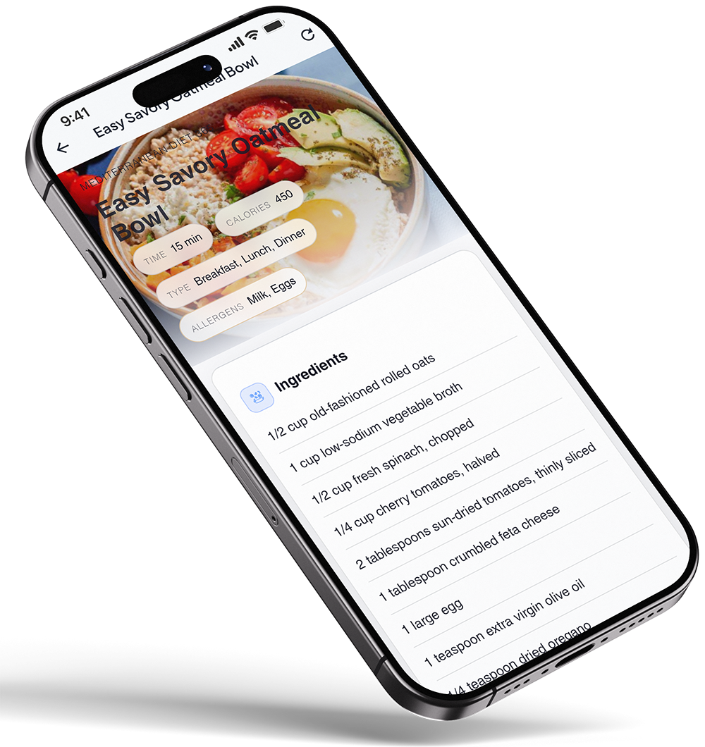 Mediterranean Diet 365 app on phone